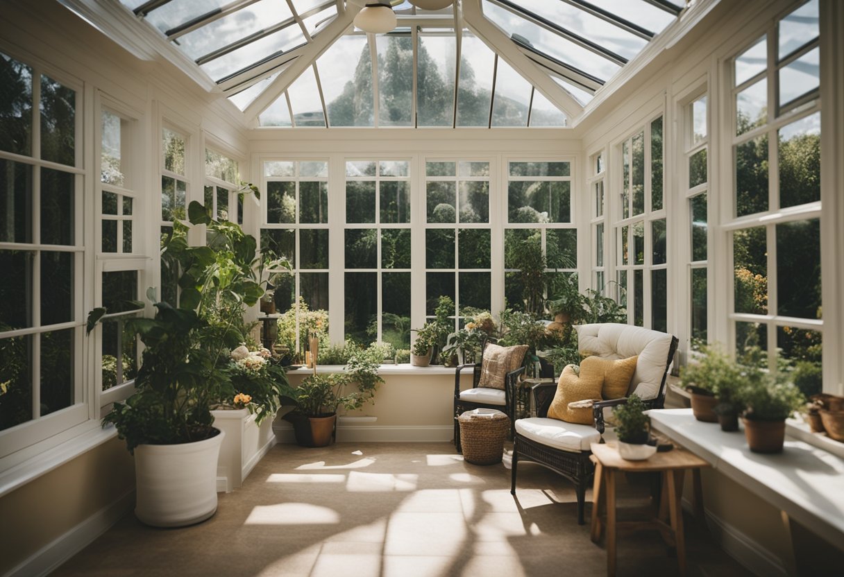 Conservatory with potted plants