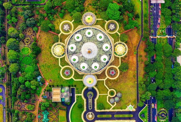 Garden design layout viewed from above